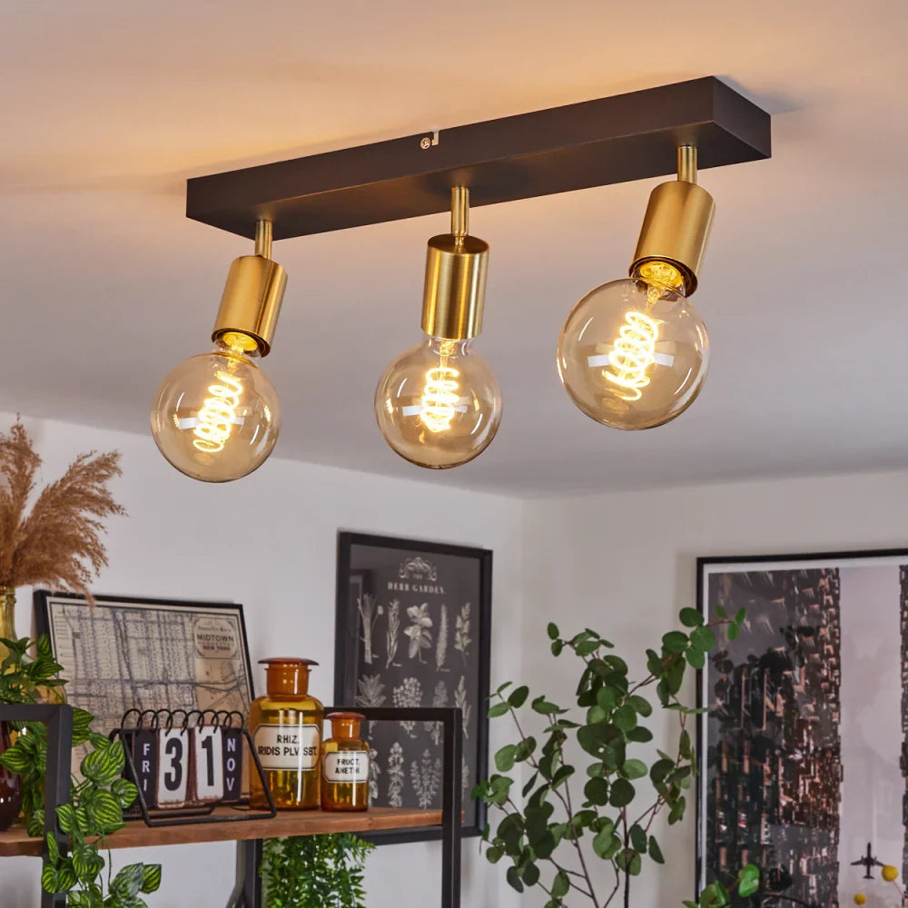 Modern Black and Copper Ceiling Light