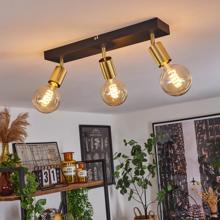 Modern Black and Copper Ceiling Light