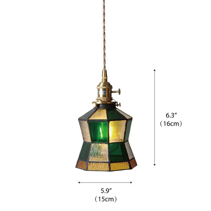 Hexagon Tiffany Hanging Lamp
