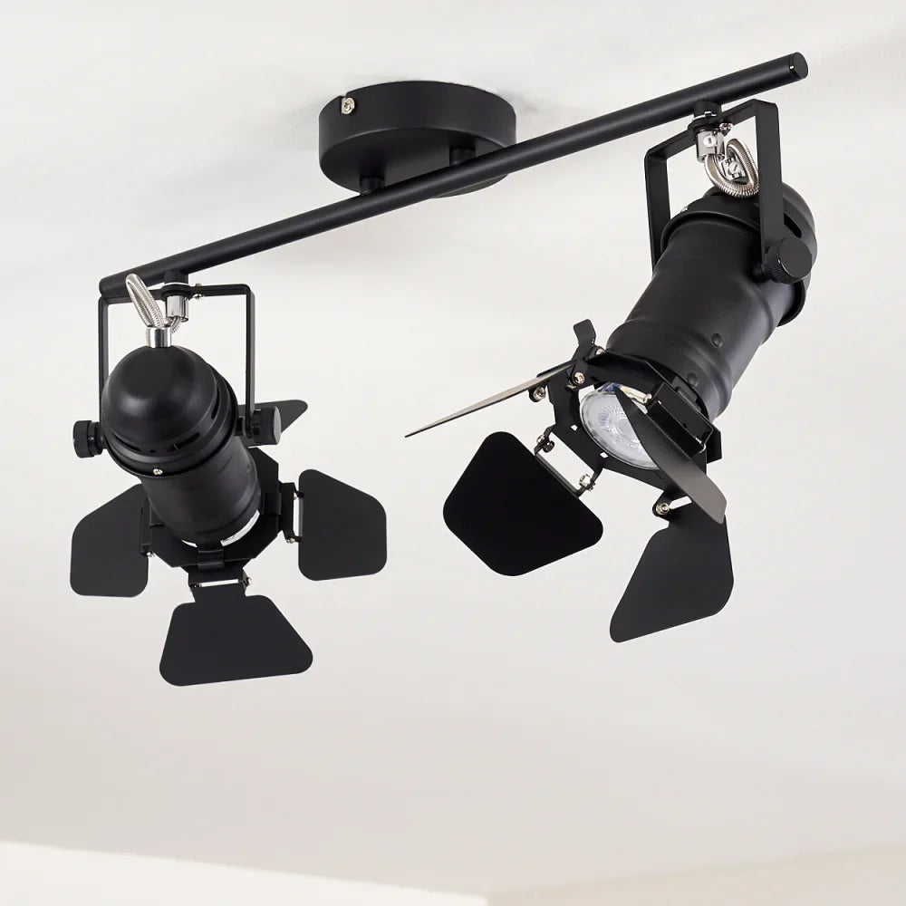 Industrial Black Ceiling Spotlight