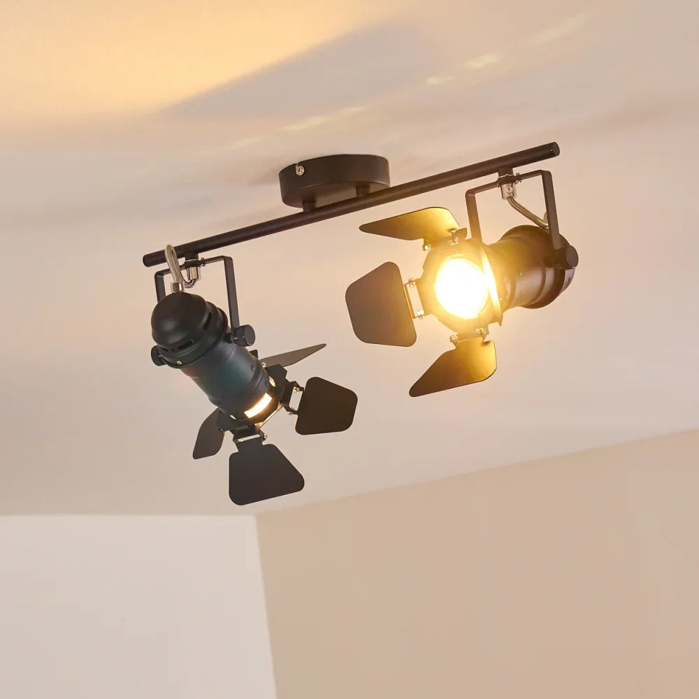 Industrial Black Ceiling Spotlight