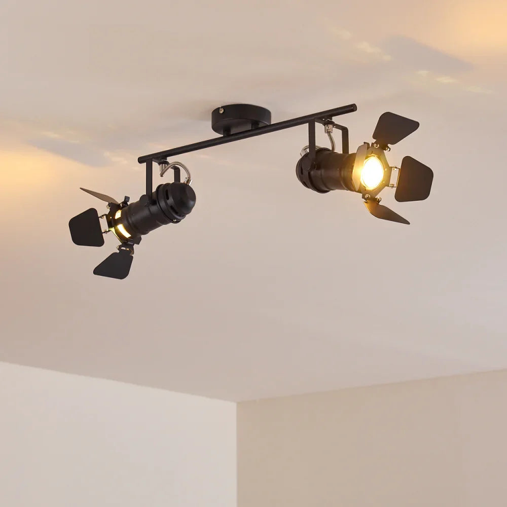 Industrial Black Ceiling Spotlight