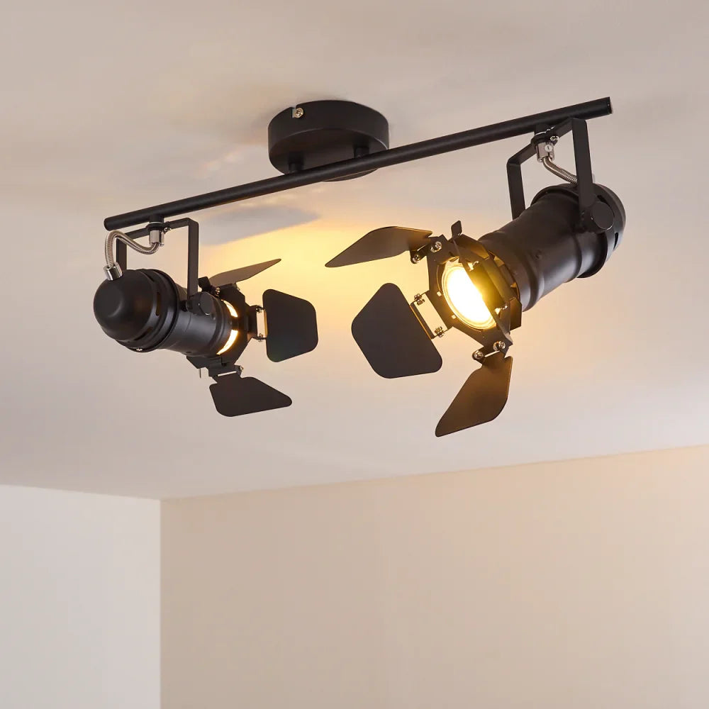 Industrial Black Ceiling Spotlight