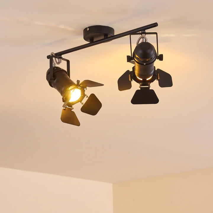 Industrial Black Ceiling Spotlight