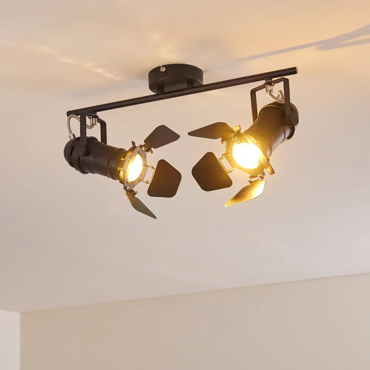 Industrial Black Ceiling Spotlight