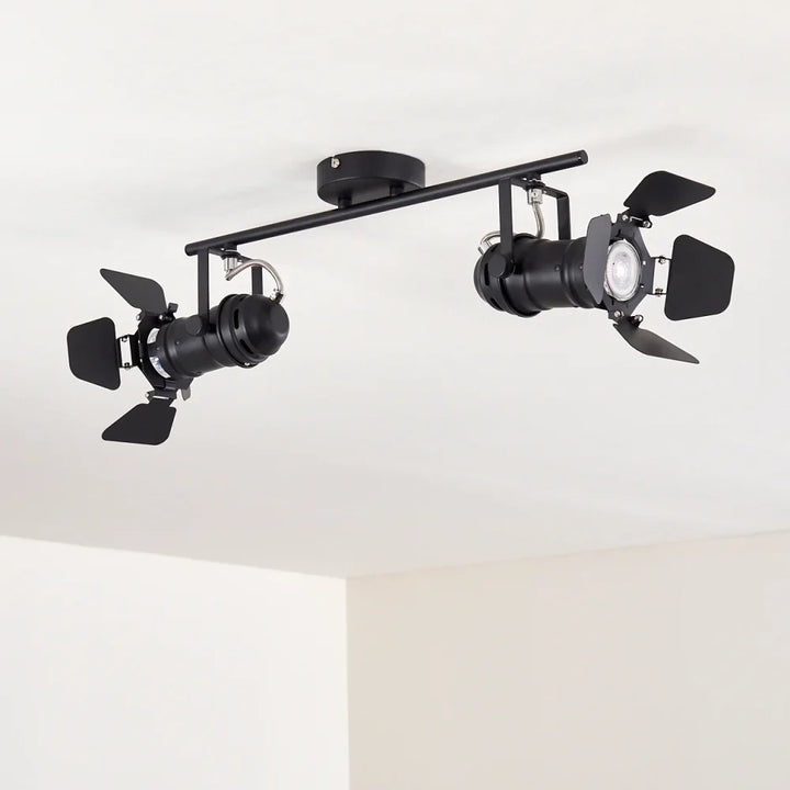 Industrial Black Ceiling Spotlight