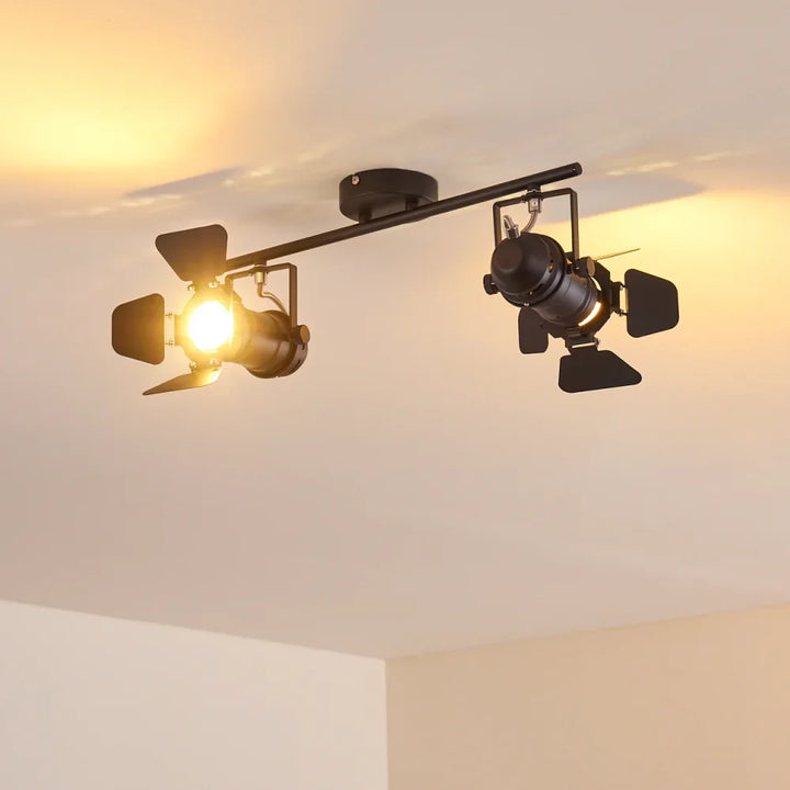 Industrial Black Ceiling Spotlight