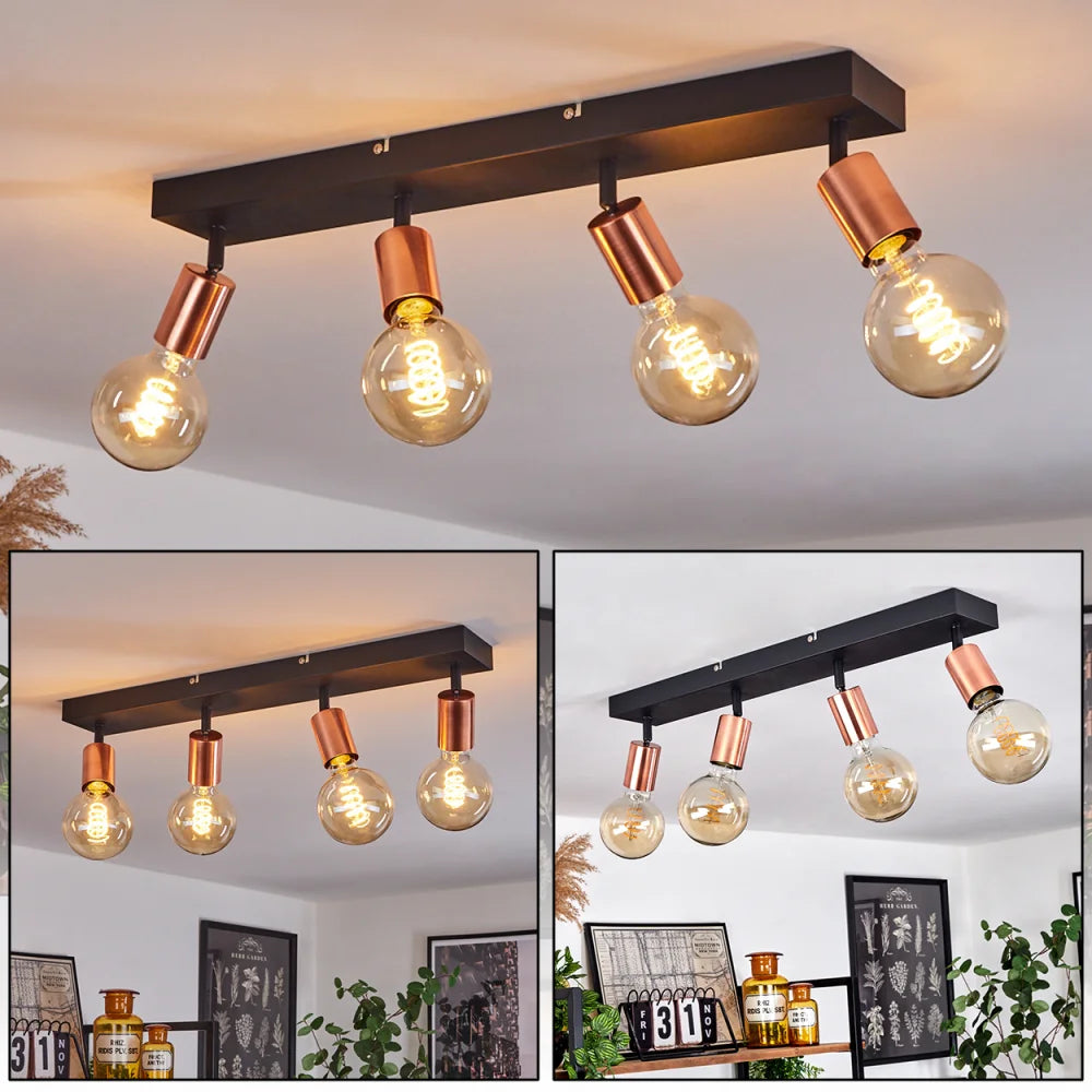 Modern Black and Copper Ceiling Light