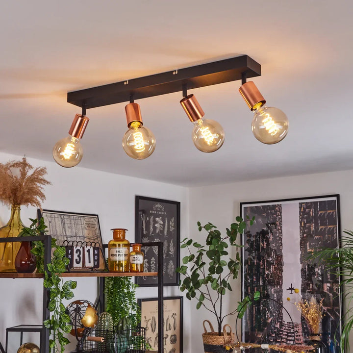 Modern Black and Copper Ceiling Light