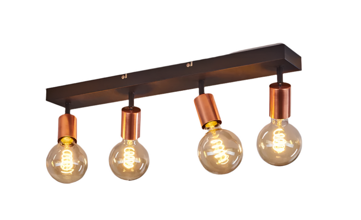 Modern Black and Copper Ceiling Light