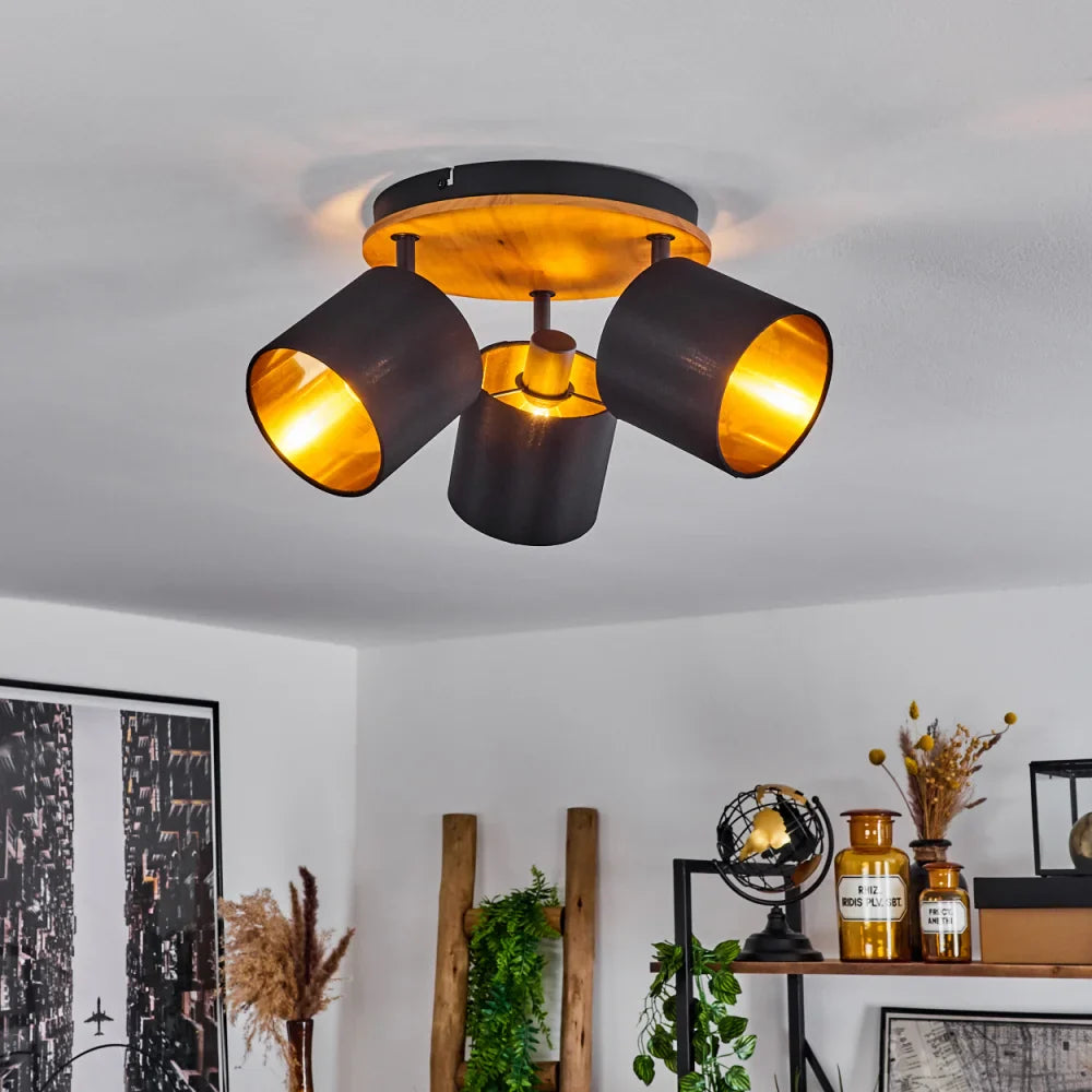 Modern Ceiling Spotlight with Black Cylindrical Shades