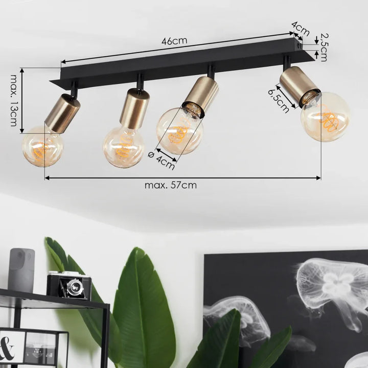 Modern Black and Copper Ceiling Light