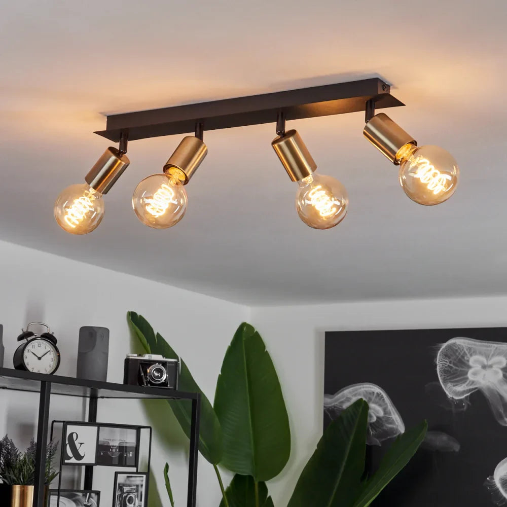 Modern Black and Copper Ceiling Light