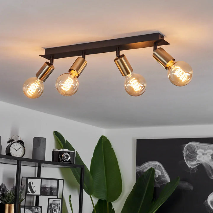 Modern Black and Copper Ceiling Light