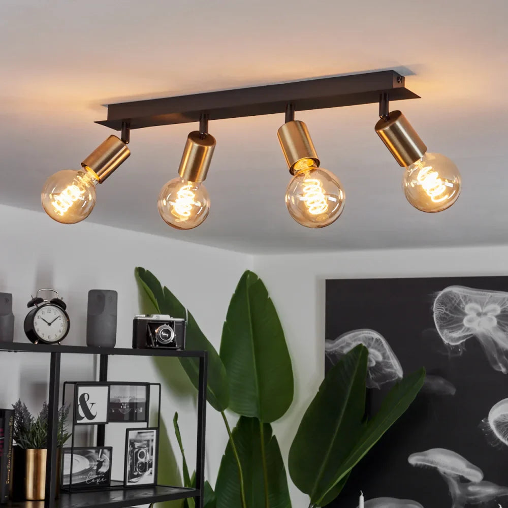 Modern Black and Copper Ceiling Light