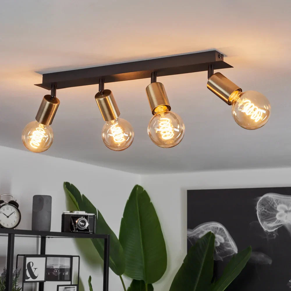 Modern Black and Copper Ceiling Light