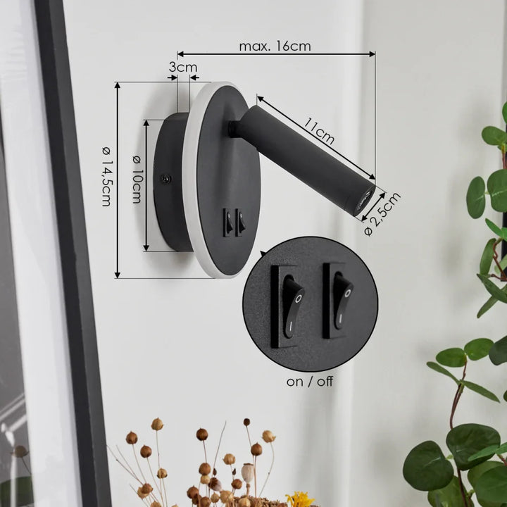 Modern Adjustable Wall Spotlight with Switch