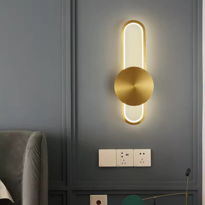 Modern Gold Oval Wall Light