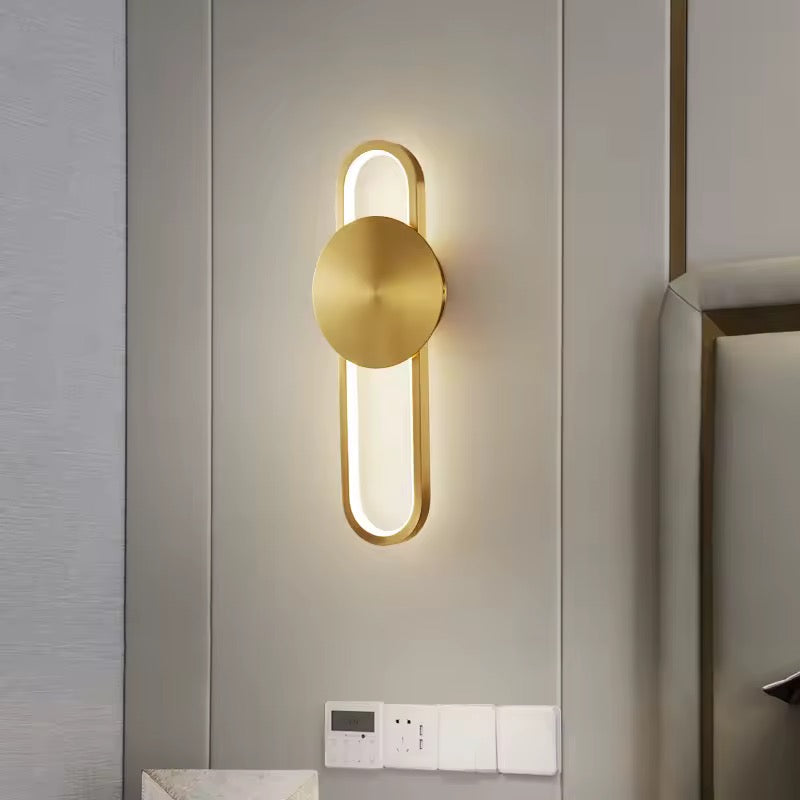 Modern Gold Oval Wall Light