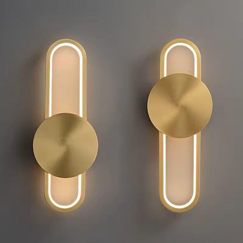 Modern Gold Oval Wall Light