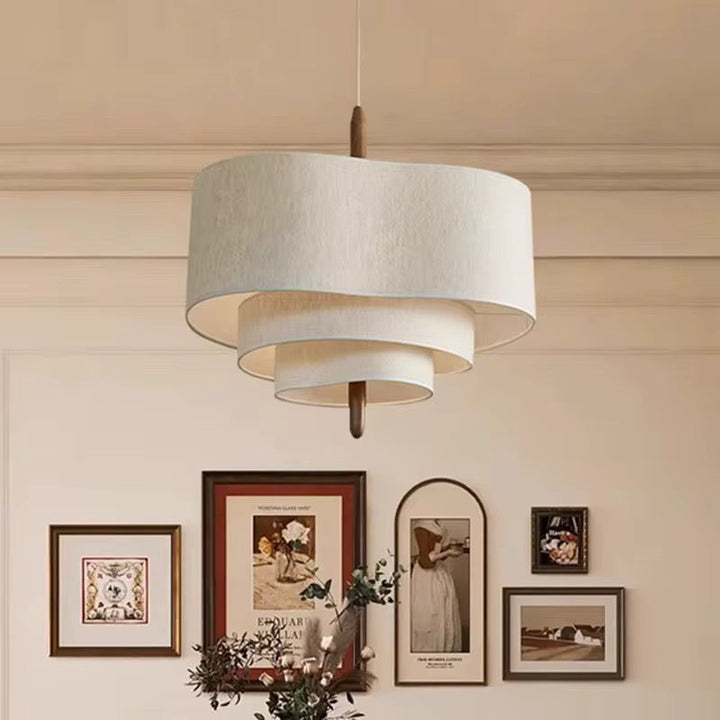 Layered Fabric Pendant Light
