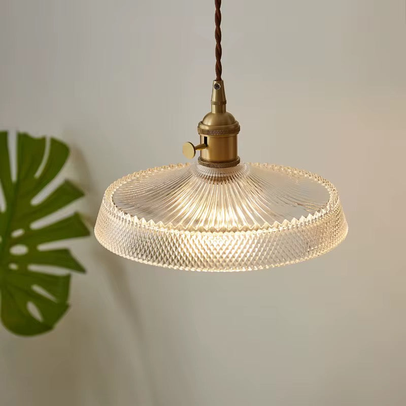 Ribbed Glass Pendant Light