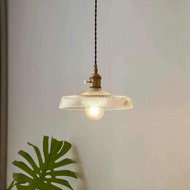 Ribbed Glass Pendant Light