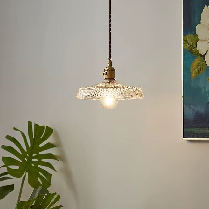 Ribbed Glass Pendant Light