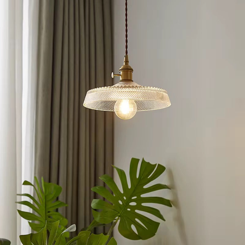 Ribbed Glass Pendant Light