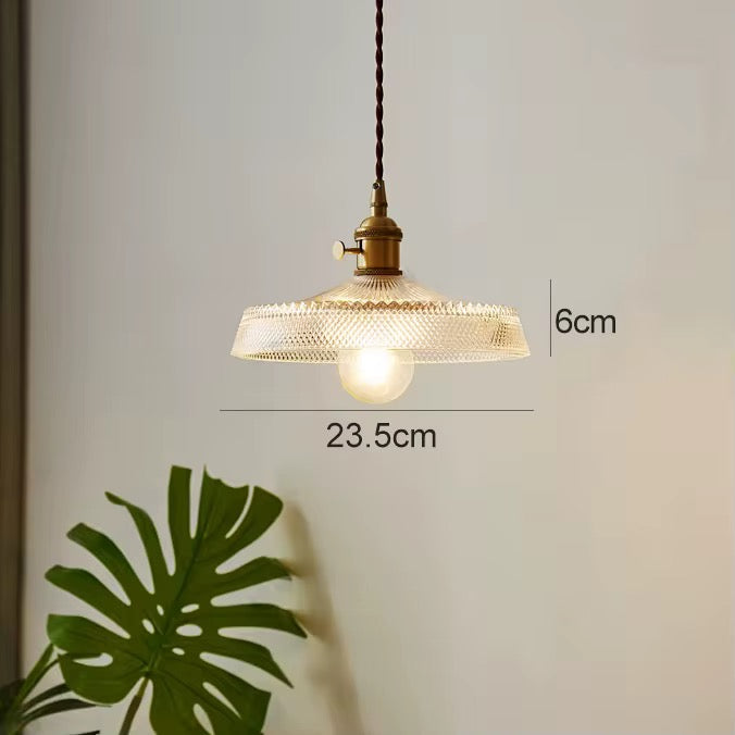 Ribbed Glass Pendant Light