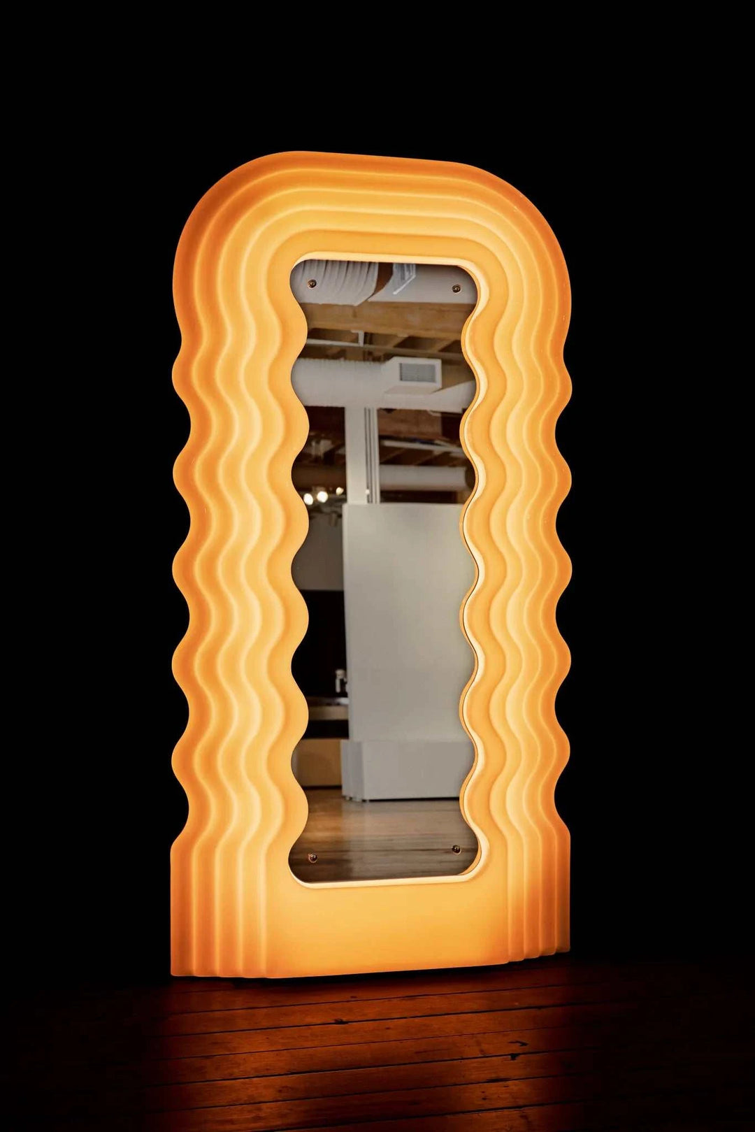 LED Wavy Frame Statement Mirror