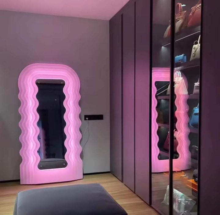 LED Wavy Frame Statement Mirror