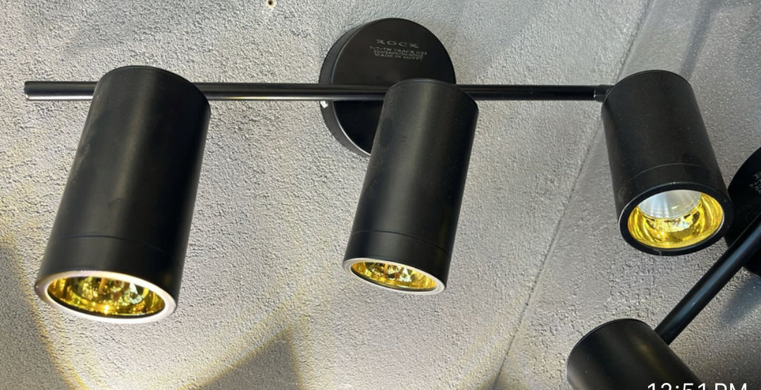 Modern Black Triple & Double Wall Spotlight