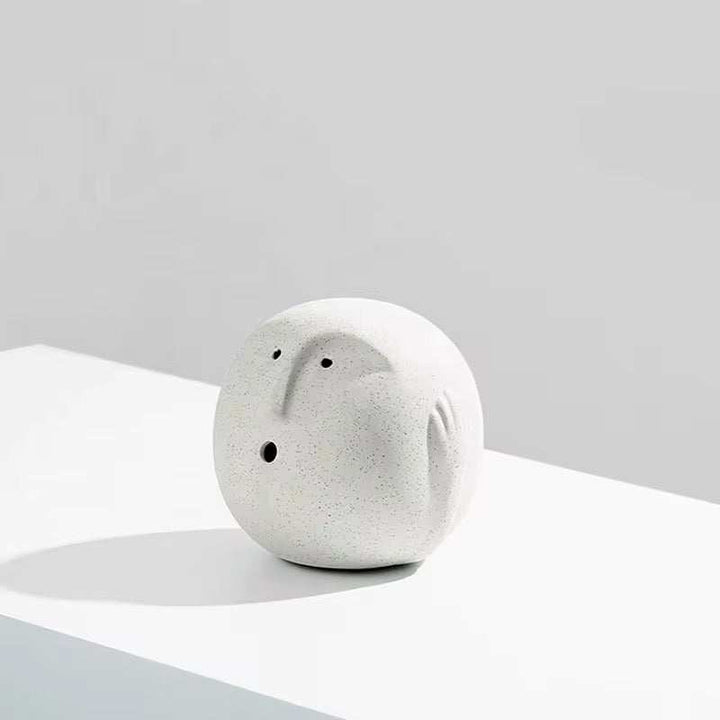 Minimalist White Face Sphere Sculptures set of 3