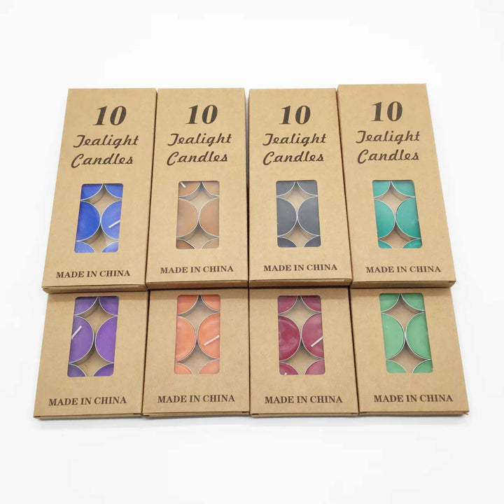 Colored Tealight Candles Set of 50 ( 5 packs )