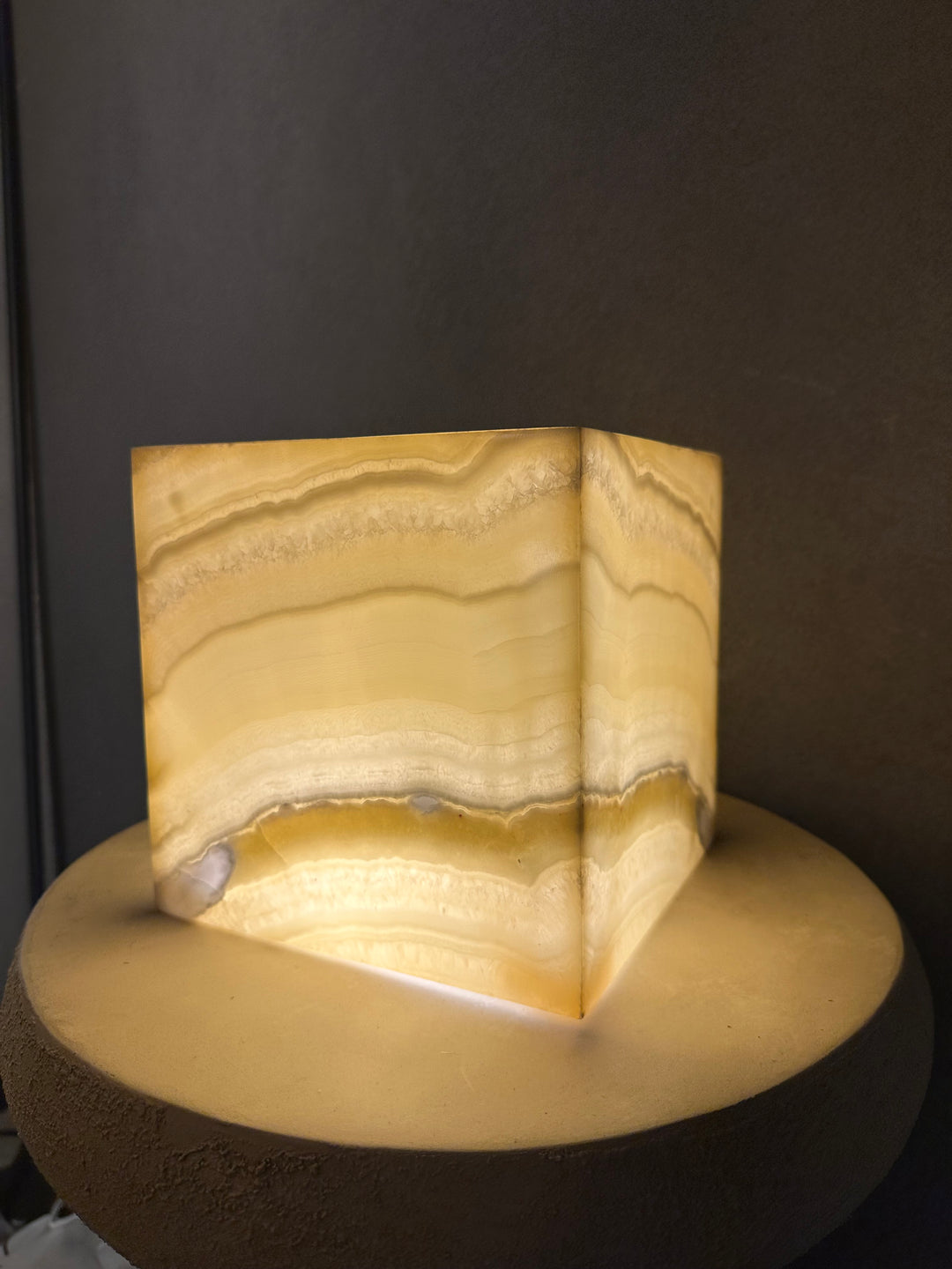 Alabaster Marble Cube Table Lamps