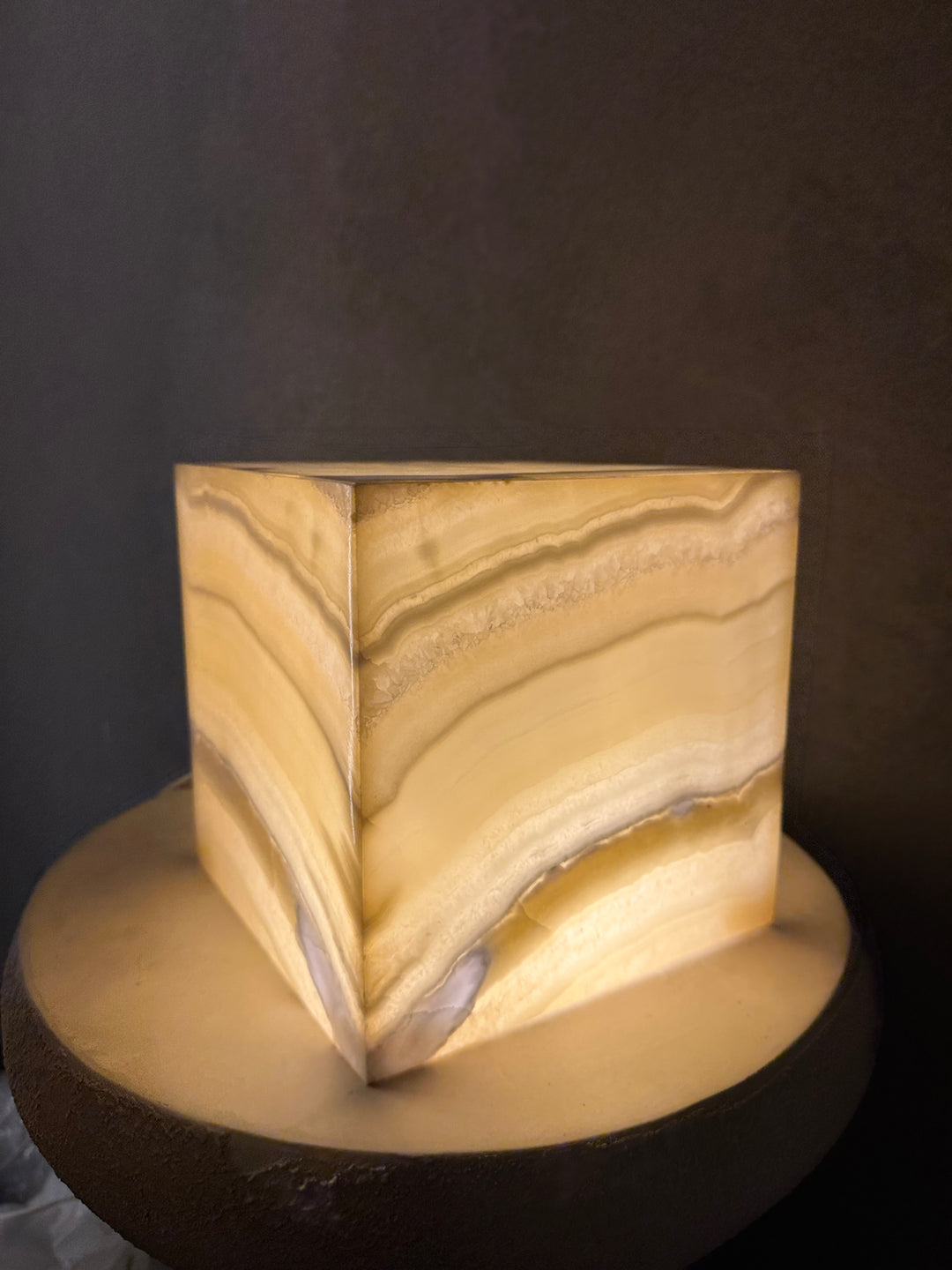 Alabaster Marble Cube Table Lamps