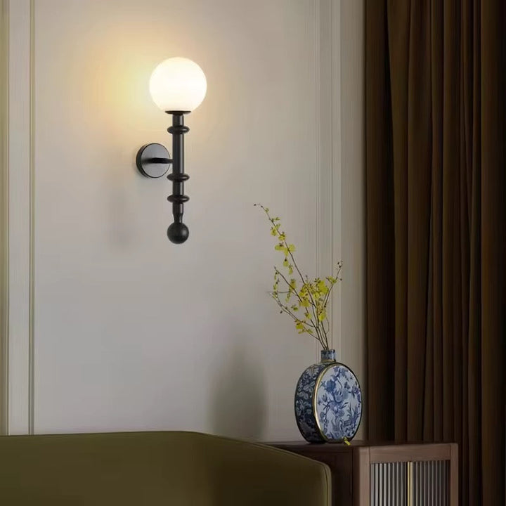 Black Globe Wall Sconce