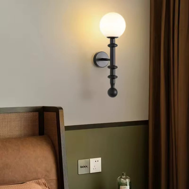 Black Globe Wall Sconce
