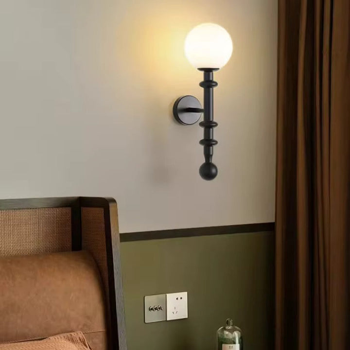 Black Globe Wall Sconce