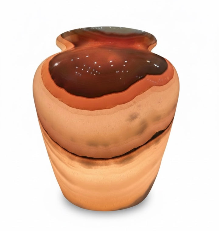 Amber Glow Alabaster Marble Table Lamp