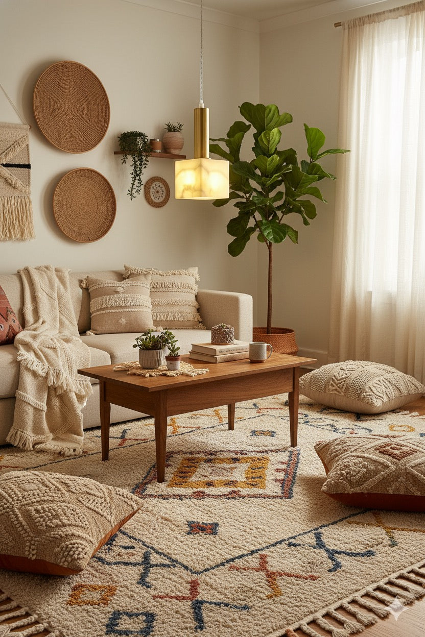 Alabaster Cube Pendant Light