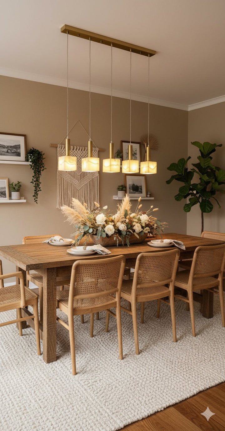 Alabaster Cube Pendant Light