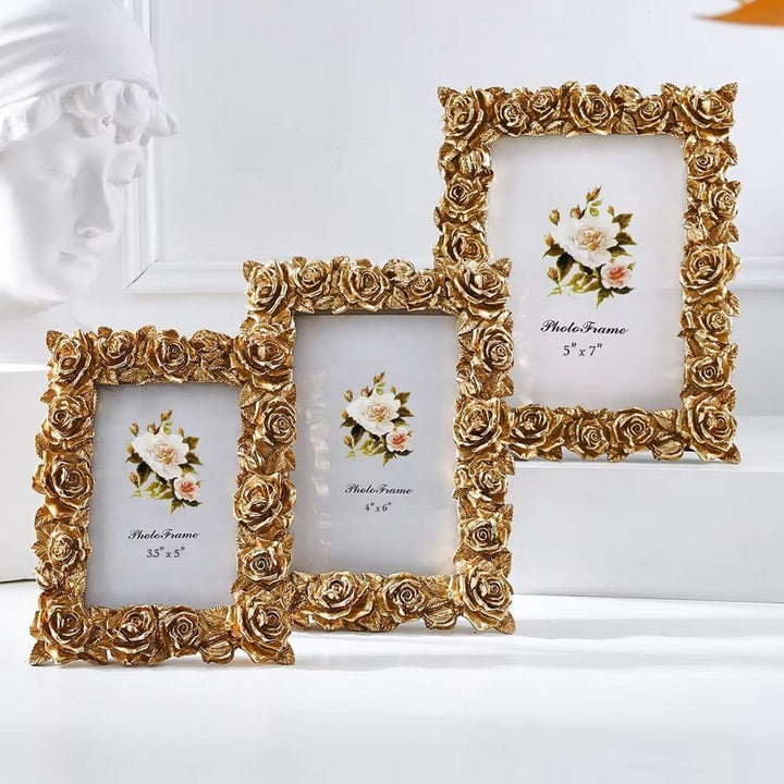 Antique Gold Ornate Photo Frame set of 3