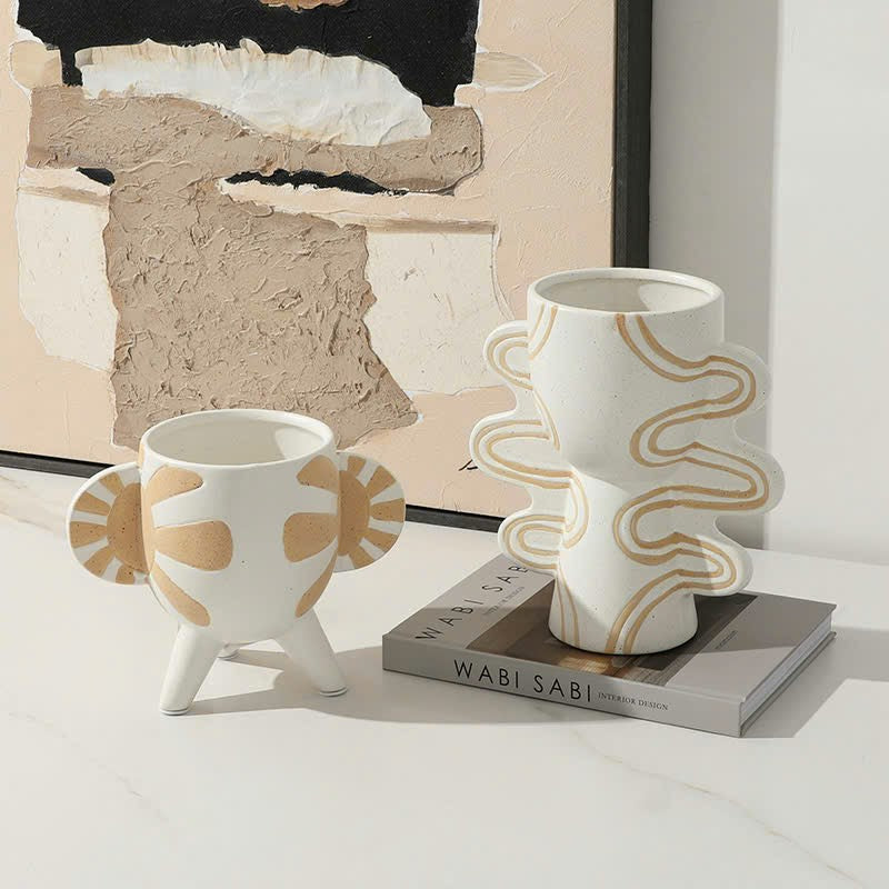 Modern Artistic Ceramic Vase Trio