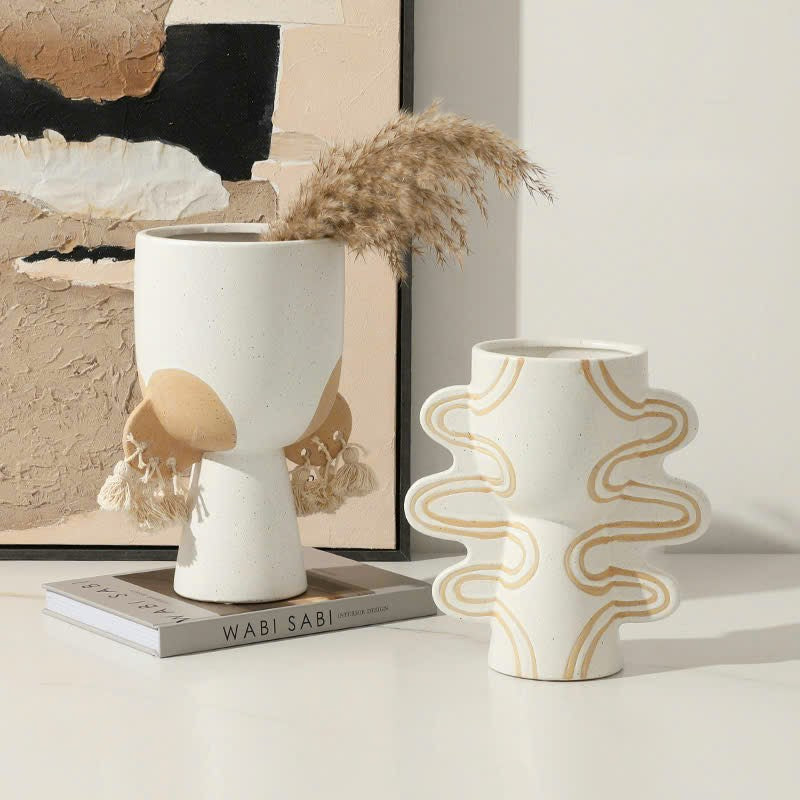 Modern Artistic Ceramic Vase Trio