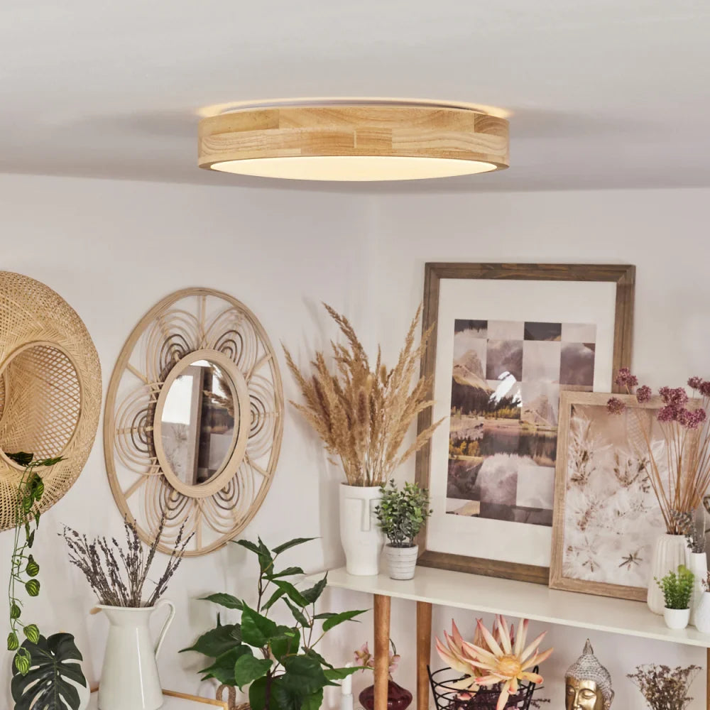 Wooden Ceiling Light with Warm Ambient Glow