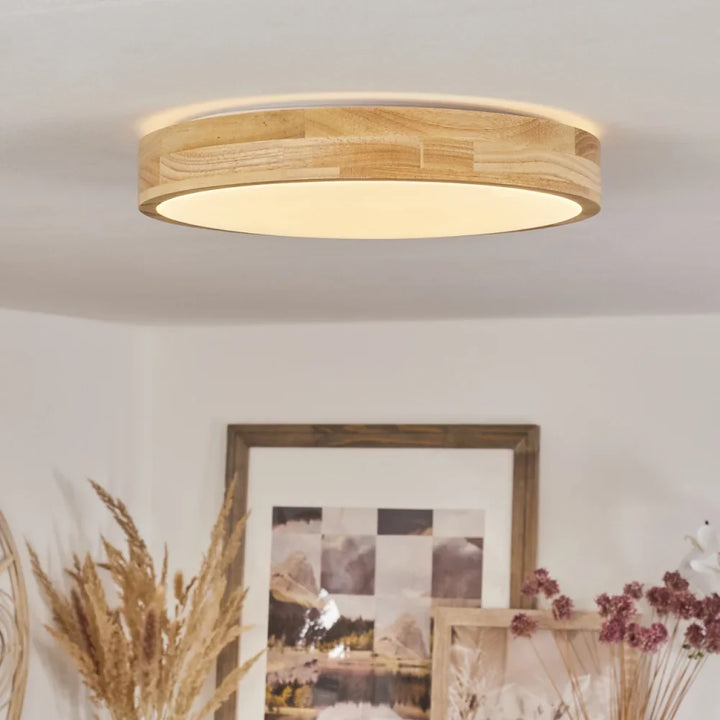 Wooden Ceiling Light with Warm Ambient Glow