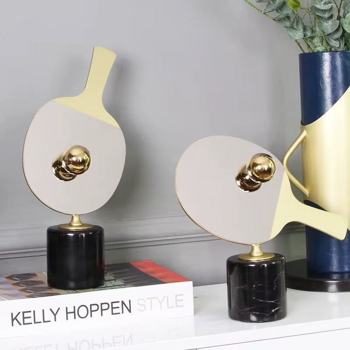 Gold Ping Pong Paddle Decor Set