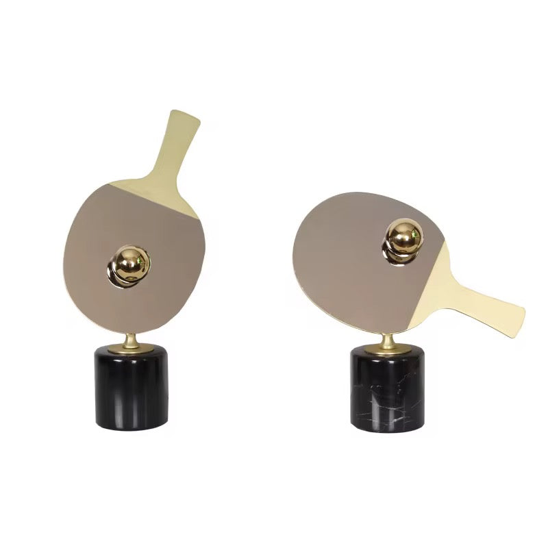 Gold Ping Pong Paddle Decor Set